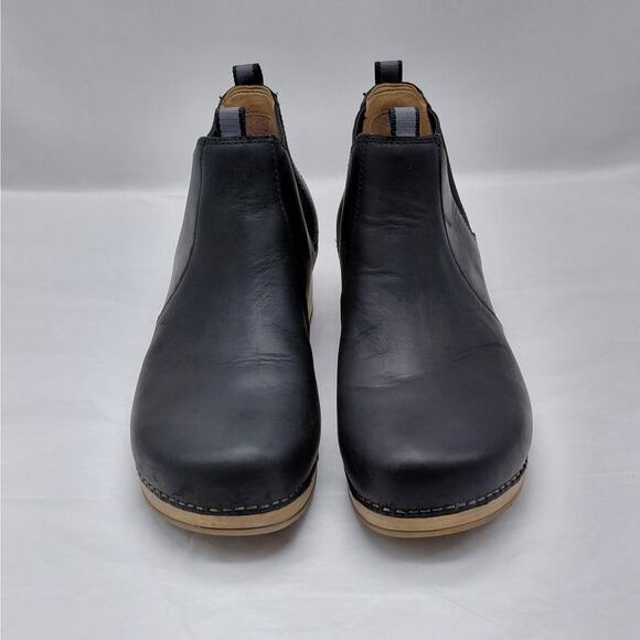 Dansko Womens Becka Oiled Pull Up Leather Chelsea Boots 39(US 8.5) Black NIB - Picture 3 of 15